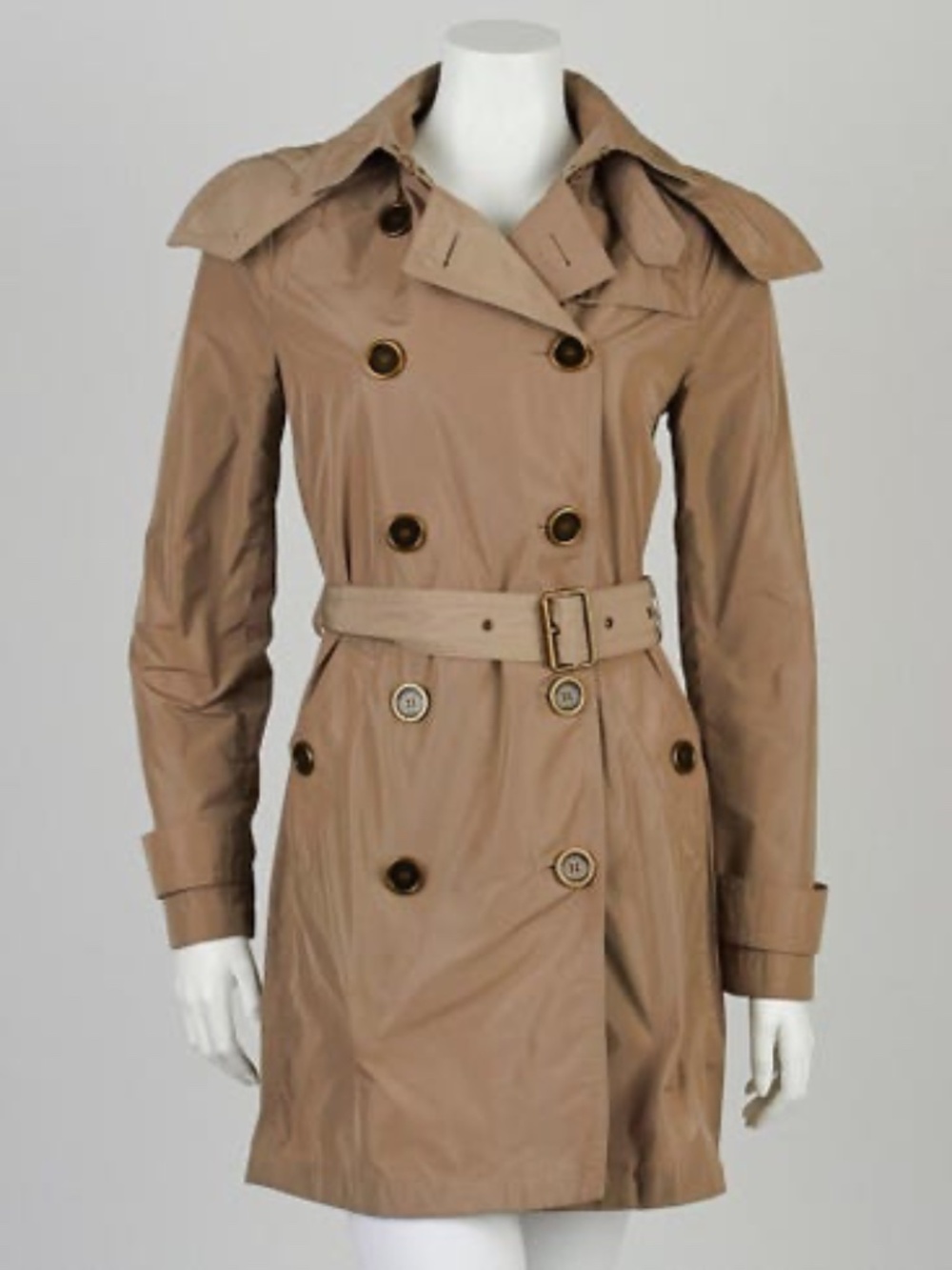 Burberry Brit Taffeta Hooded Trench Coat - Picture 1 of 5